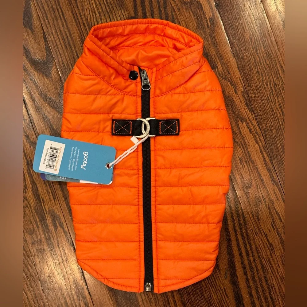 New Gooby Puffer Vest Dog Jacket‎ - OrangeUltra Thin Zip Up Wind Breaker